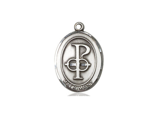 Sterling Silver Matrimony Pendant on a 18 inch Sterling Silver Light Curb Chain - Unique Catholic Gifts
