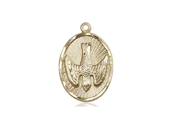 14kt Gold Filled Holy Spirit Pendant on a 24 inch Gold Plate Heavy Curb Chain - Unique Catholic Gifts