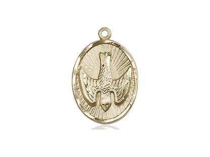 14kt Gold Filled Holy Spirit Pendant on a 24 inch Gold Plate Heavy Curb Chain - Unique Catholic Gifts