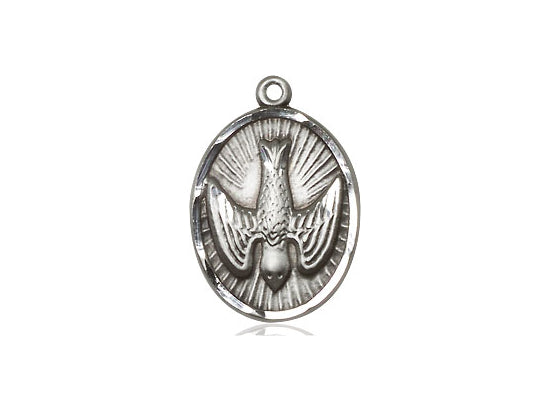 Sterling Silver Holy Spirit Pendant on a 18 inch Sterling Silver Light Curb Chain - Unique Catholic Gifts