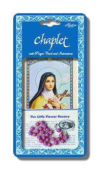 St. Therese Deluxe Chaplet with Pink Glass Beads - Unique Catholic Gifts