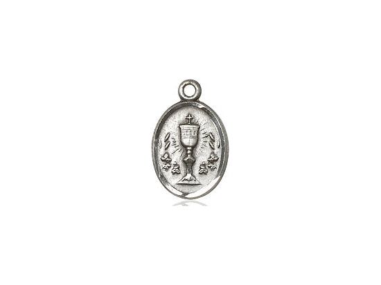 Sterling Silver Chalice Pendant on a 18 inch Sterling Silver Light Curb Chain - Unique Catholic Gifts