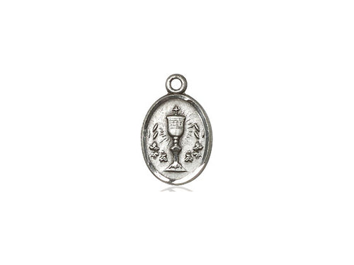 Sterling Silver Chalice Pendant on a 18 inch Sterling Silver Light Curb Chain - Unique Catholic Gifts