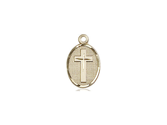 14kt Gold Filled Cross Pendant on a 18 inch Gold Filled Light Curb Chain - Unique Catholic Gifts