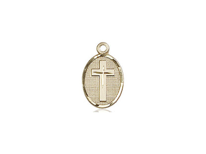 14kt Gold Filled Cross Pendant on a 18 inch Gold Filled Light Curb Chain - Unique Catholic Gifts
