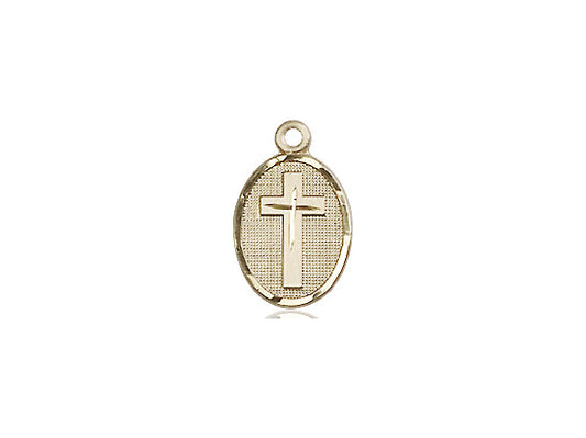 14kt Gold Filled Cross Pendant on a 18 inch Gold Filled Light Curb Chain - Unique Catholic Gifts