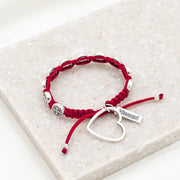 St Valentine's Day Blessings Bracelet Red 10 silver medals 1 Heart Silver - Unique Catholic Gifts