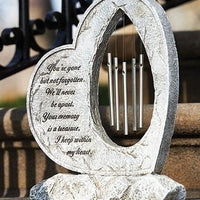 Heart Garden Memorial Plaque with Chimes 12" - Unique Catholic Gifts