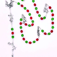 Red and Green Crystal Rosary - Unique Catholic Gifts