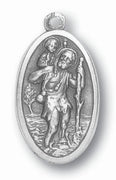 Large Oxidized Saint Christopher Medal - Unique Catholic Gifts