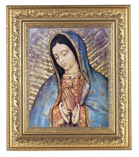 Our Lady of Guadalupe Print  in a Beautifully detailed Ornate Gold Leaf Antique Frame (Classic) - Unique Catholic Gifts