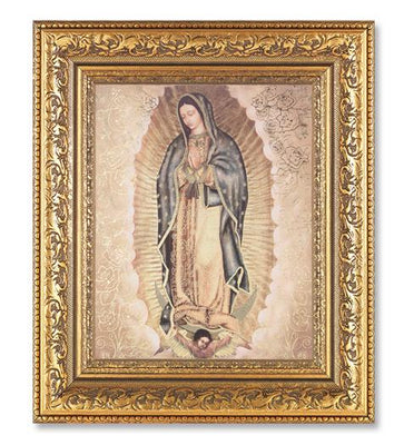 Gold Our Lady of Guadalupe w/ Gold Background (12 1/2 x 14 1/2