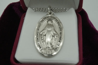 Sterling Silver Miraculous Medal 1-1/2
