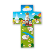 Our Lady Of Fatima 5 3/4" Resin Cross (Little Drops Of Water) - Unique Catholic Gifts