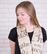 Trust In The Lord Infinity Inspirational Scarf (Peach) - Unique Catholic Gifts