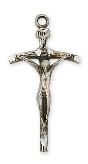 Sterling Silver Papal Crucifix (1 1/4") on 18" chain - Unique Catholic Gifts