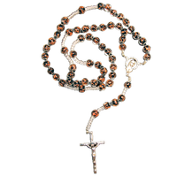 Black Swirl Genuine Murano Rosary with handknotted Sommerso Beads - Unique Catholic Gifts