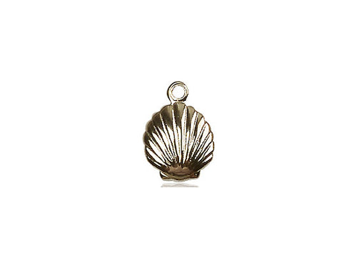 14kt Gold Filled Shell Pendant on a 18 inch Gold Filled Light Curb Chain - Unique Catholic Gifts