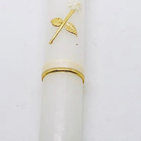 Baptismal Baby Candle with Gold Trim 12" - Unique Catholic Gifts