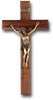 Wood Crucifix with Gold Corpus 12" - Unique Catholic Gifts