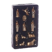 Mini Gold 12 Piece Nativity Set (2") - Unique Catholic Gifts