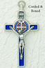 Saint Benedict Blue Enamel Crucifix - Enameled Medal - Unique Catholic Gifts