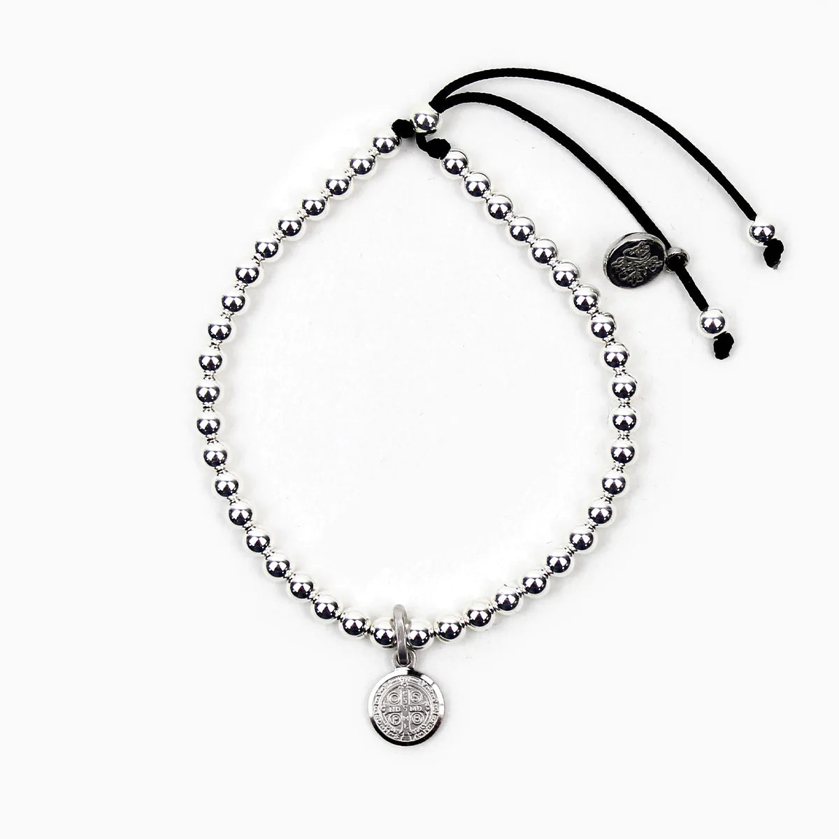Sterling Silver Beaded Benedictine Blessing Bracelet - Unique Catholic Gifts