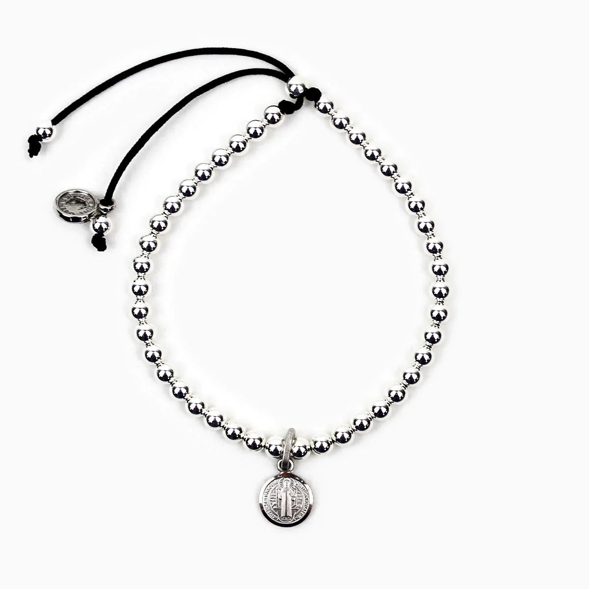 Sterling Silver Beaded Benedictine Blessing Bracelet - Unique Catholic Gifts