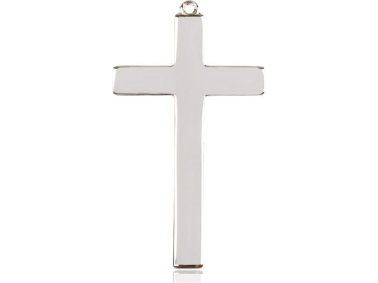 Sterling Silver Choir Cross Pendant on a 24 inch Light Rhodium Heavy Curb Chain - Unique Catholic Gifts