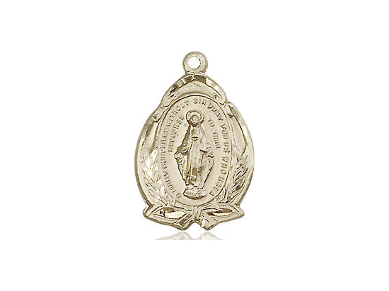 14kt Gold Filled Miraculous Pendant on a 18 inch Gold Filled Light Curb Chain - Unique Catholic Gifts