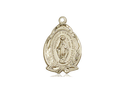 14kt Gold Filled Miraculous Pendant on a 18 inch Gold Filled Light Curb Chain - Unique Catholic Gifts