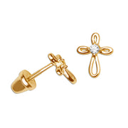 14K Gold-Plated Infinity Cross Earrings - Unique Catholic Gifts