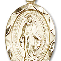 14kt Gold Filled Miraculous Medal Pendant 3/4" - Unique Catholic Gifts