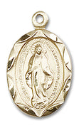 14kt Gold Filled Miraculous Medal Pendant 3/4" - Unique Catholic Gifts