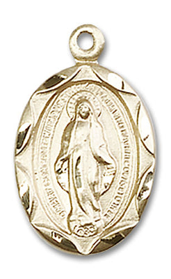 14kt Gold Filled Miraculous Medal Pendant 3/4