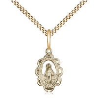 14kt Gold Filled Miraculous Pendant 1/2" with 18"chain - Unique Catholic Gifts