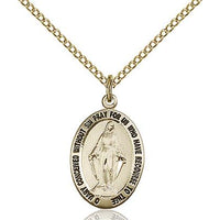 Gold Filled Miraculous Medal Pendant (3/4") with 18" chain - Unique Catholic Gifts