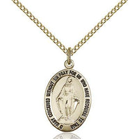 Gold Filled Miraculous Medal Pendant (3/8") with 18" chain - Unique Catholic Gifts