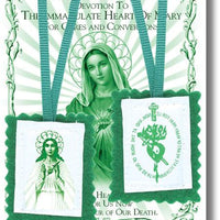 Plain Green  Scapular with Pamphlet - Unique Catholic Gifts