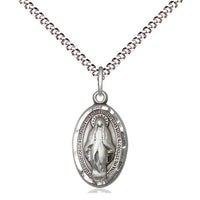 Sterling Silver Miraculous Medal 5/8" with 18" chain - Unique Catholic Gifts