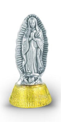 Our Lady of Guadalupe Antique Silver Car Statue (2 1/2)