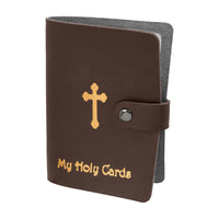 Holy Card Brown Wallet ( Brown Leatherette) - Unique Catholic Gifts
