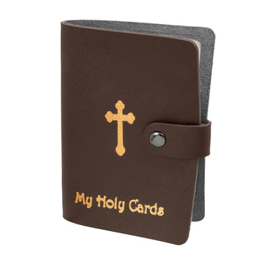 Holy Card Brown Wallet ( Brown Leatherette) - Unique Catholic Gifts