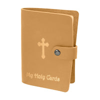 Holy Card Wallet ( Tan Leatherette) - Unique Catholic Gifts