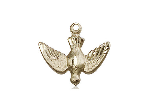14kt Gold Filled Holy Spirit Pendant on a 18 inch Gold Filled Light Curb Chain - Unique Catholic Gifts