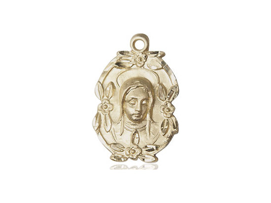 14kt Gold Filled Madonna Pendant on a 18 inch Gold Filled Light Curb Chain - Unique Catholic Gifts