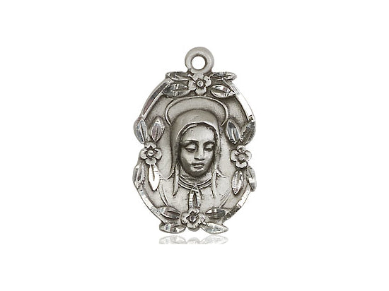 Sterling Silver Madonna Pendant on a 18 inch Sterling Silver Light Curb Chain - Unique Catholic Gifts