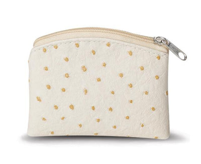 Beige Ostrich Skin Pattern Rosary Pouch - Unique Catholic Gifts