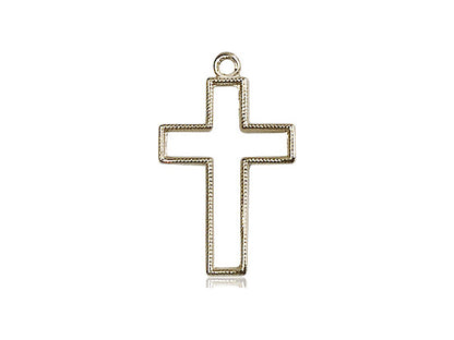 14kt Gold Filled Cross Pendant on a 18 inch Gold Filled Light Curb Chain - Unique Catholic Gifts