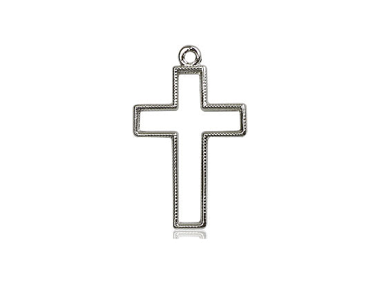 Sterling Silver Cross Pendant on a 18 inch Sterling Silver Light Curb Chain - Unique Catholic Gifts